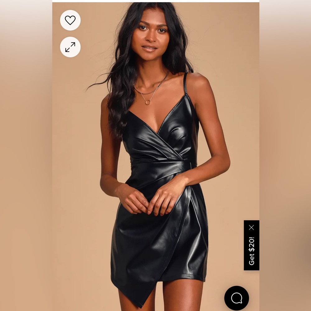 New! Lulus Wild Guess Vegan Leather Body Con Mini Dress